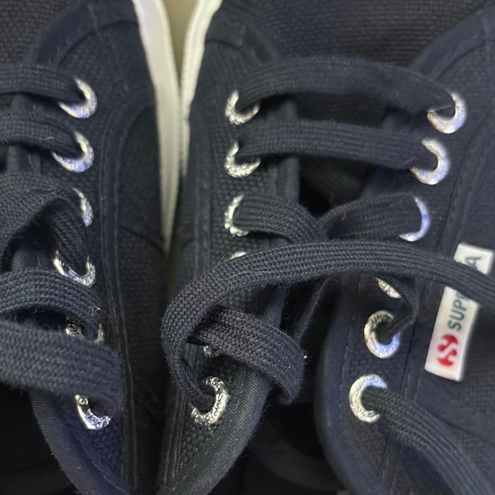 Superga  Navy Canvas Sneakers Timeless Design men’s 8 women’s 9 1/2 nwot - Picture 6 of 8